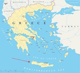 Map of Greece and Crete