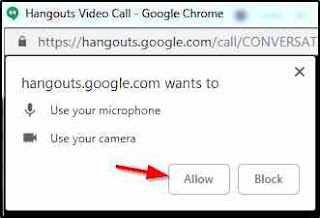 google hangout allow microphone, camera