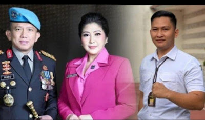 Potret kolase Kadiv Propam Polri Irjen Ferdy Sambo dan istri, Putri dan Brigadir J./Kolase Foto Dok. (Tribun Manado)