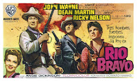 RÍO BRAVO. Programa de mano, España. Autor: MCP (Ramón Martí, Josep Clavé y Hernán Picó). RÍO BRAVO. Rio Bravo. 1959. Estados Unidos. Dirección: Howard Hawks. Reparto: John Wayne, Dean Martin, Ricky Nelson, Angie Dickinson, Walter Brennan, Ward Bond, John Russell, Pedro González González, Estelita Rodríguez, Claude Akins, Malcolm Atterbury, Harry Carey Jr., Bob Steele.