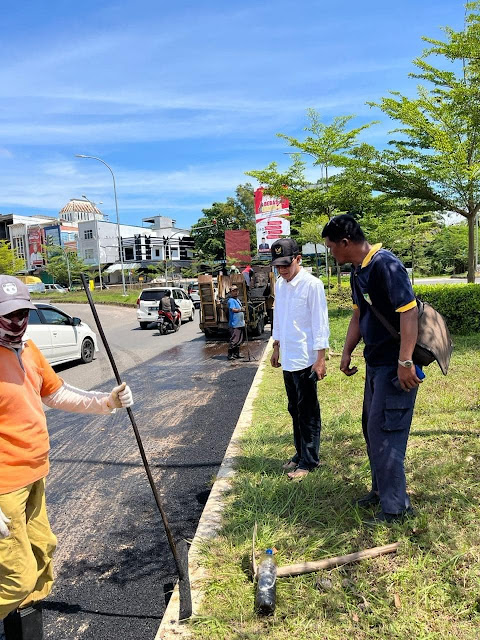 Tinjau Perbaikan Jalan di Kawasan KDA Batam Centre, Amsakar : Pemko Batam Komitmen Meningkatkan Infrastruktur Jalan