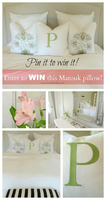 Want to Win One of MATOUK'S Luxurious LogoType Pillows? Starting now through April 18th, follow this pin and enter for a chance to win a Matouk Logotype Pillow. Enter for a chance to win it and PIN IT for even more chances to win!