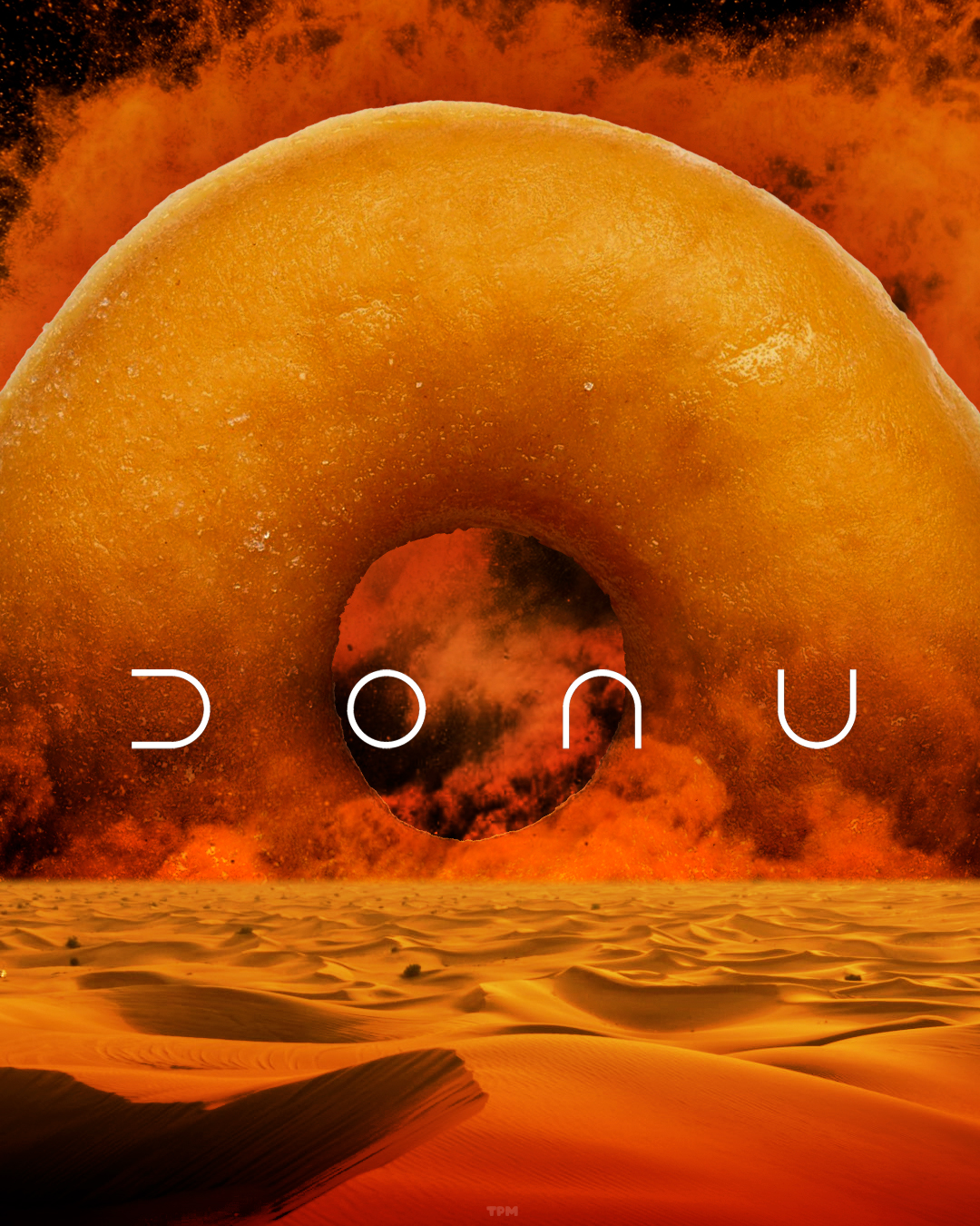 Donut gigante en un desierto