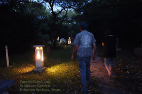 Carved Stone Sculpture Garden Path Hoggatt Family Dripping Springs Texas