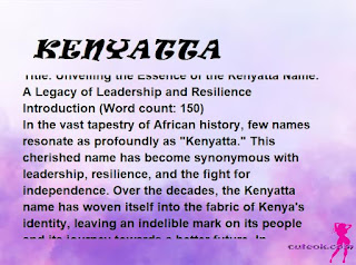 meaning of the name "KENYATTA"