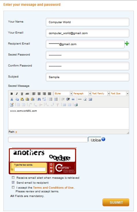 How to Send Password Protected E-mails
