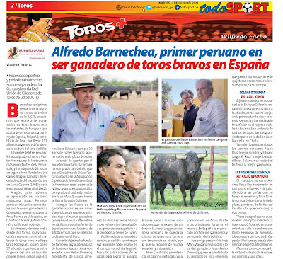 pagina periodico diario todo sport alfredo barnechea ganadero toros bravos lidia andres roca rey pepe cruz lajas pamplona