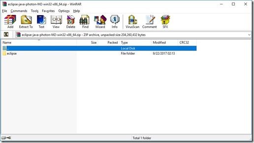 Eclipse archive opened in WinRAR