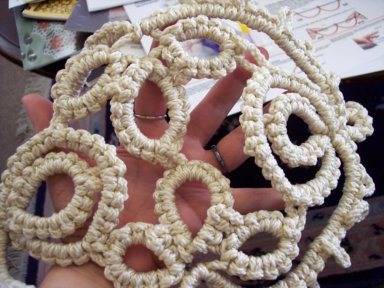 tatting created with macrame cording