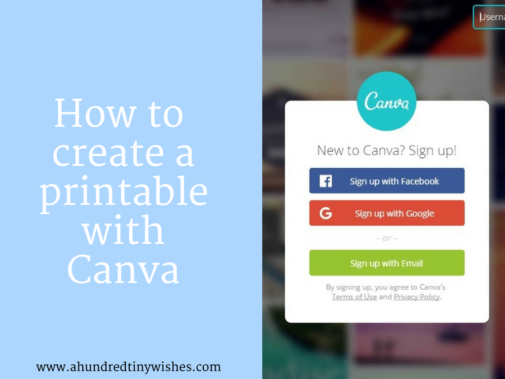 how to create a printable with canva