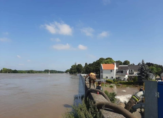 Foto Hoog water Maas, Steyl, Limburg juli 2021