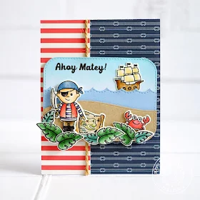 Sunny Studio Stamps: Pirate Pals Nautical Themed Pirate Card by Lexa Levana