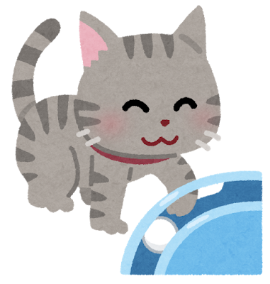 おもちゃで遊ぶ猫のイラスト