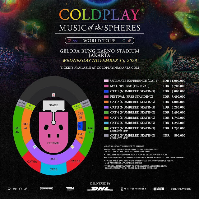 Harga tiket Coldplay