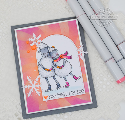 Flatlay Cozy Sheep Ice Skating Card