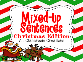 http://www.teacherspayteachers.com/Product/Mixed-Up-Sentences-Christmas-Edition-999261