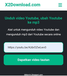 Paste url youtube yang akan di unduh