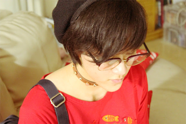 gab, raleigh, r'leigh, ullzang, noob, glasses, beret, red