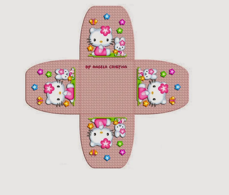 Cajas para Fiesta de Hello Kitty para Imprimir Gratis. 