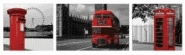 Poster Londres Rouge Typique Bus Big ben cabine telephonique Poster Londres Rouge Typique Bus Big ben cabine telephonique