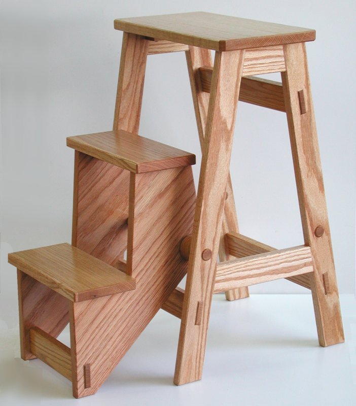 this is my take on a folding step stool design that s been around ...