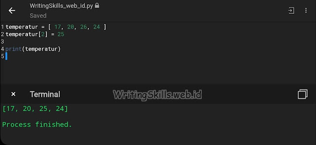 Cara Mengubah Data di dalam List pada Bahasa Python