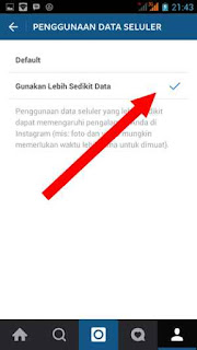 menu hemat data instagram