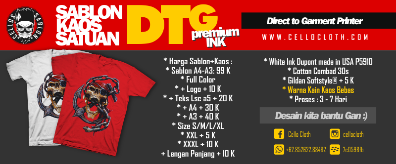 Kaos Sablon Satuan - Jual Fashion Pria Terbaru di Yogyakarta D.I.