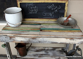 Make a potting bench from discarded pallets