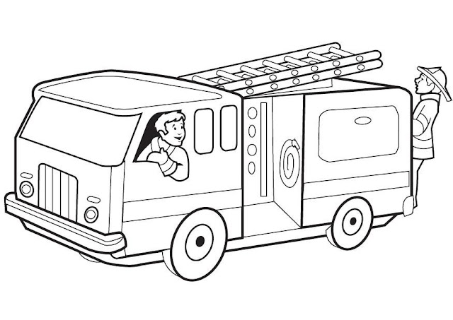 Best Puppy Marshall coloring pages with his firetruck