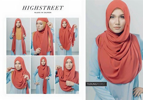 contoh tutorial hijab pashmina panjang terbaru 2017/2018