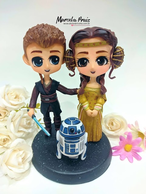 Casal chibi star wars - Anakin e Padmé