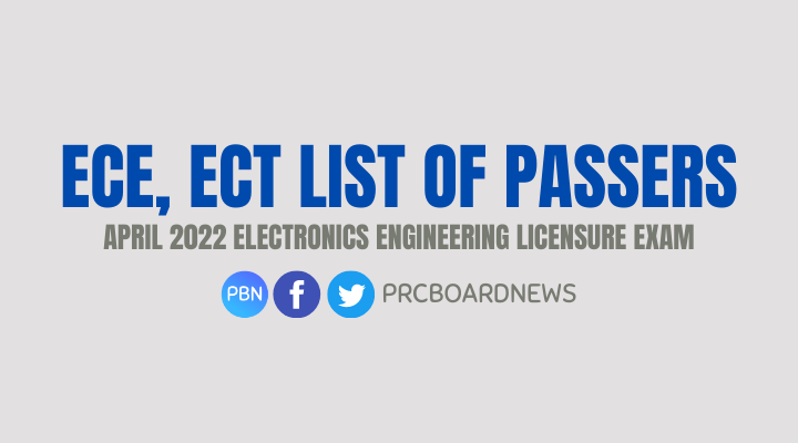 ECE, ECT RESULT: April 2022 Electronics Engineering board exam list of passers