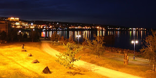 Image of Lake Superior at night from Duluth