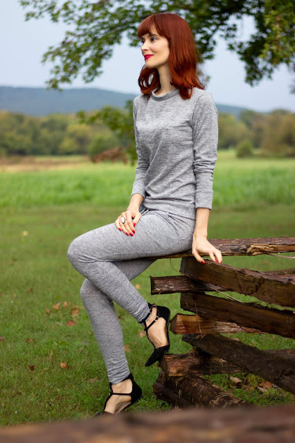 Grey Loungewear Tracksuit set- Maria from FemmeLuxeFinery.co.uk