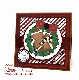 Gingerbread Man & Candy Cane Christmas card, featuring Digi Web Studio Cheryl Seslar Sweet Wreaths topper, by Paperesse.