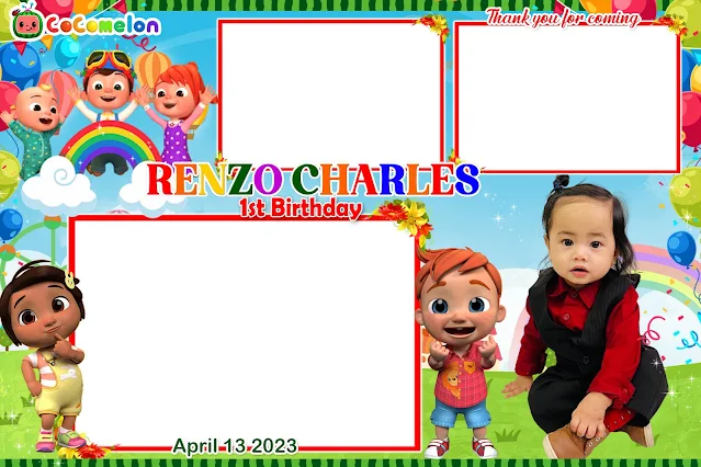 Cocomelon photo booth layout