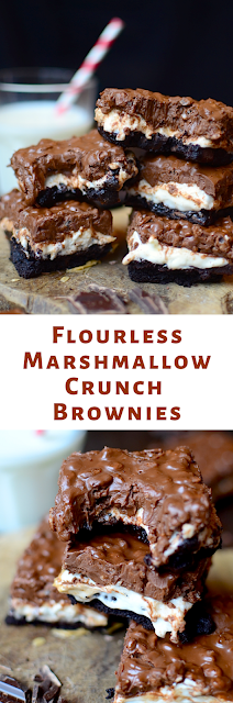 Flourless Marshmallow Crunch Brownies