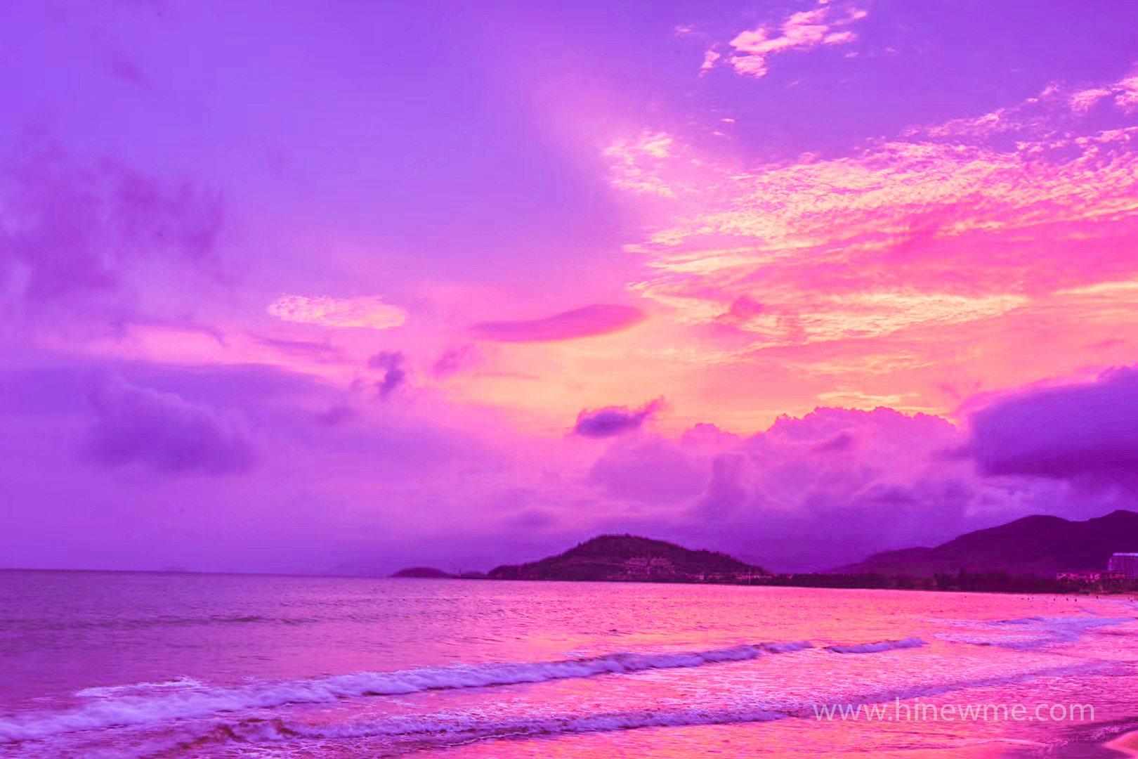 14cupcake style Purple seascape sunset photograph, and Lightroom exposure skill,