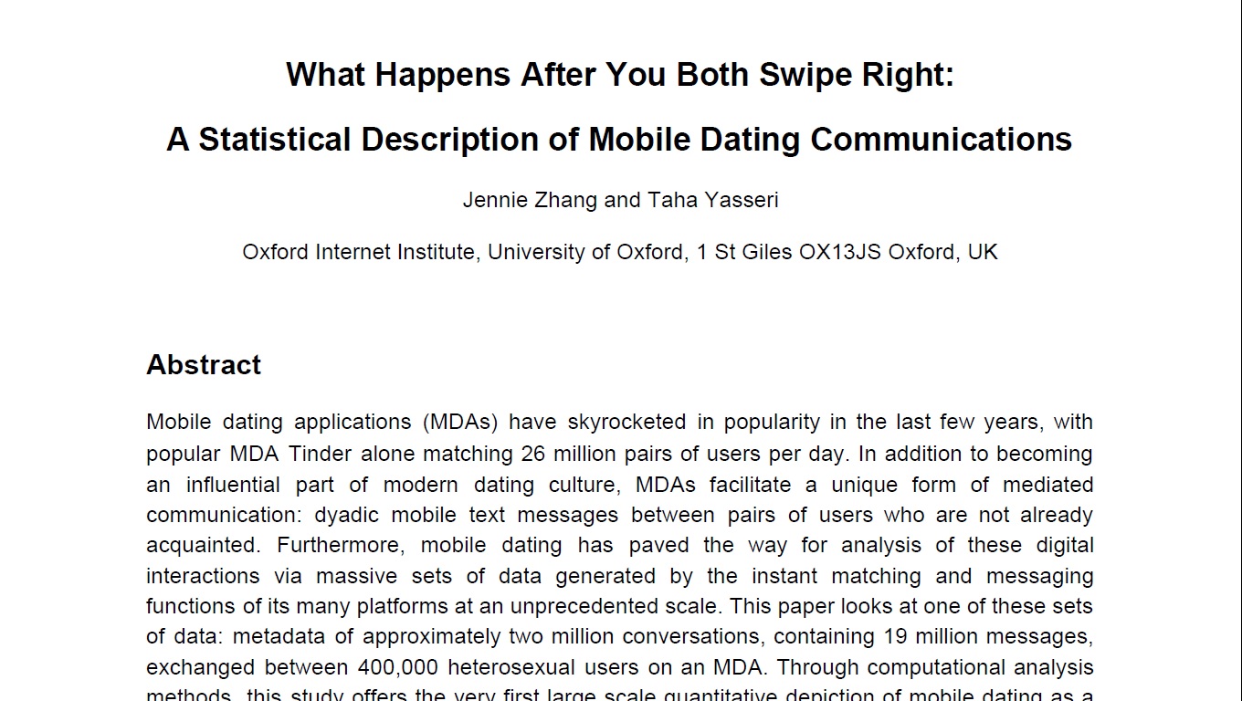 online dating research articles