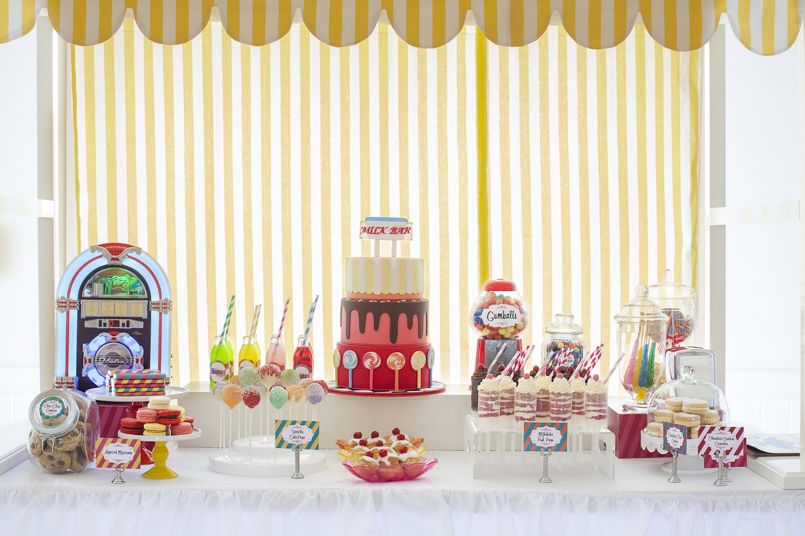 Kids Parties  Retro Milk Bar Design Dazzle