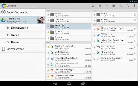 Quickoffice untuk Android Google Drive