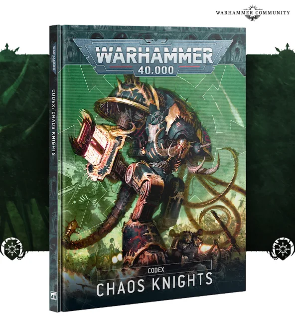 Knight Ruinator de los Chaos Knights con Darkflame Lance y Fellbore en Warhammer 40K.