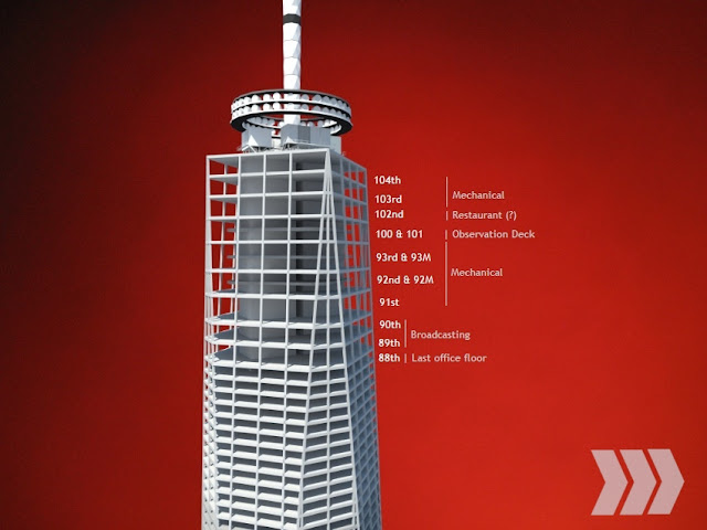 Structure rendering of One World Trade Center by Skidmore, Owings & Merrill LLP (SOM) 