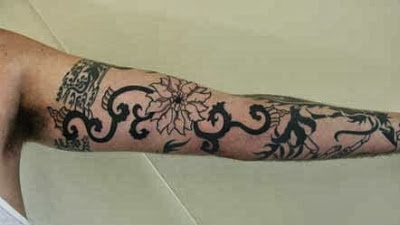 flower tribal tattoo design