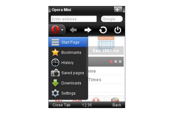 opera mini mobile samsung gt-s5233w