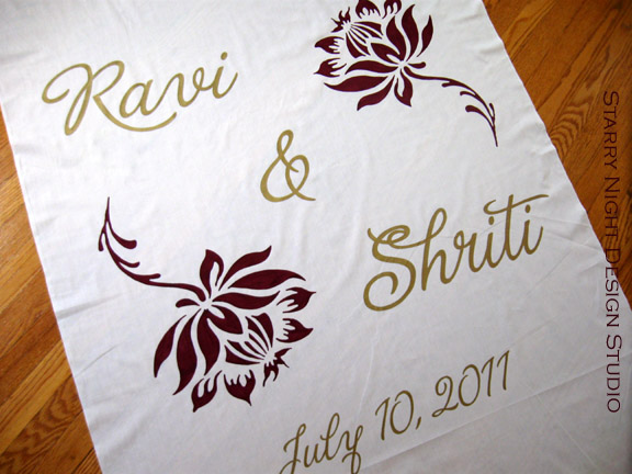 Wedding Aisle Runner with South Asian Influence