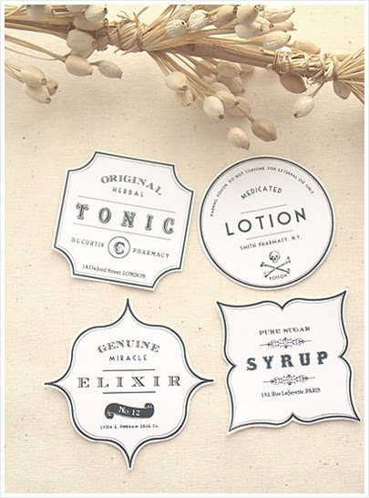 a place to be happy vintage apothecary jar labels