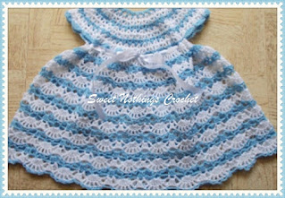 Two toned baby dress - free crochet pattern info from Sweet Nothings Crochet