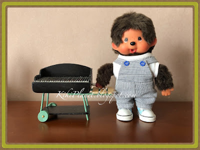 kiki monchhichi miniature barbecue doll poupée handmade fait main